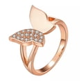 thumbnail image 1 of QQTDFG 18K Rose Gold Plated Fashion Ring AAA Zirconia Women Butterfly B247-18K Rose Gold Plated-8, 1 of 7