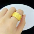 thumbnail image 1 of QQTDFG 1PCS 24K Yellow Gold Plated 12mm Lucky Word Men's Women's Band Rings USA Size 9-default, 1 of 8