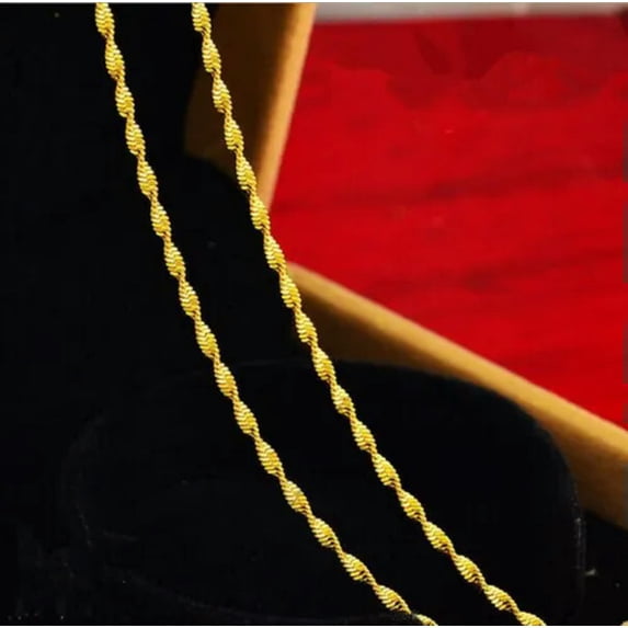 QQTDFG 1PCS Design Jewelry Double Water Wave 18K GOLD FILLED Necklace Chains Pendants-22 inches
