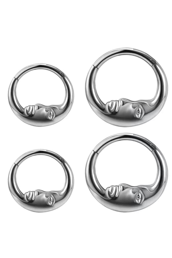 1Pc Stainless Steel/Titanium Hinged Segment Nose Ring Ear Helix Piercing Jewelry-Stainless Steel-10mm