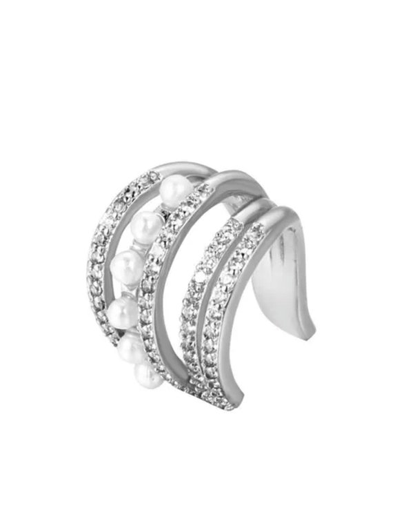 1Pcs Anti Swelling Lymphatic Earring Woman-Silver-B