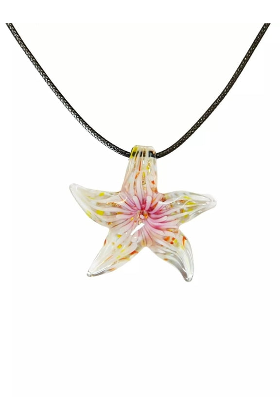 1pc Bohemian Flower Pattern Starfish Pendant Necklace For Women For Vacation-default