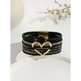 thumbnail image 1 of QQTDFG 1pc Bohemian Layered Braided Detail Rhinestone & Heart Decor Bangle For Women-default, 1 of 5