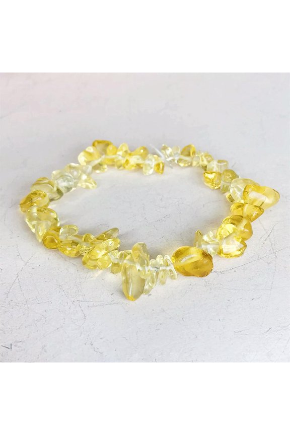1pc Citrine Natural Stone Bracelet Crystal Healing Chip Chain Irregular-default