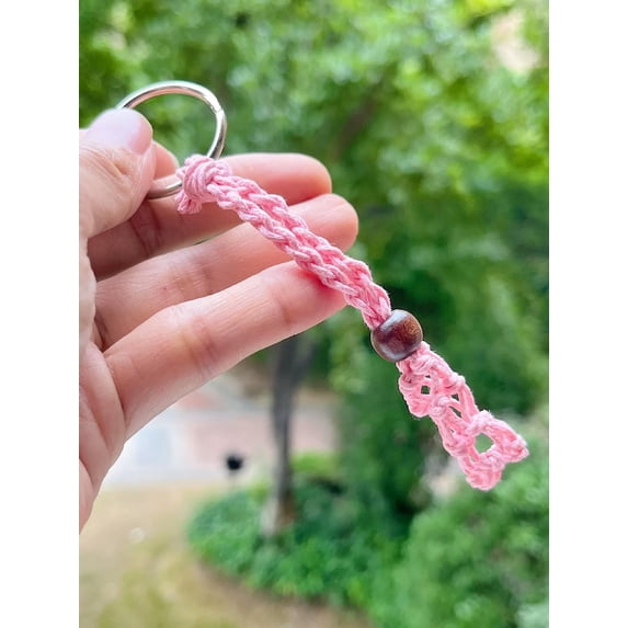 QQTDFG 1pc Crystal Braided Keycha-default