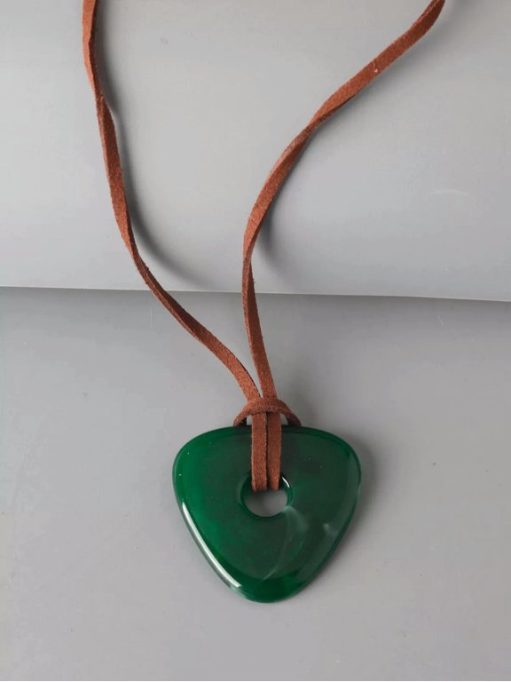 1pc Green Triangle Decor Necklace For Men Women Gift for Him Gift for Her-default