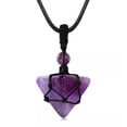 thumbnail image 1 of QQTDFG 1pc Handcrafted Natural Amethyst Stone Crystal Pyramid Pendant Necklace-default, 1 of 3