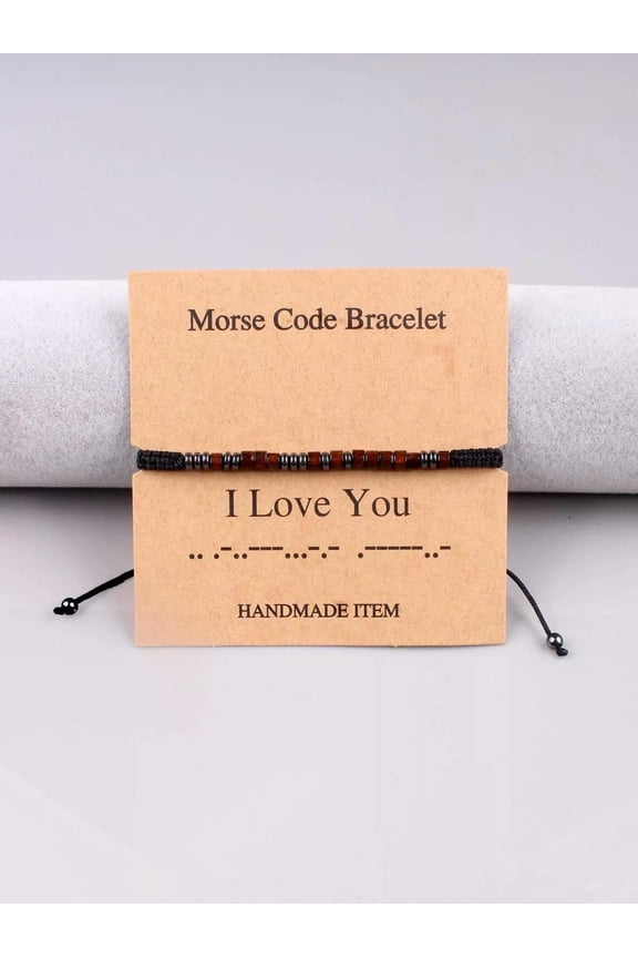1pc I Love You Morse Code Bracelet Couple Bracelet for Boyfriend Girlfriend-default