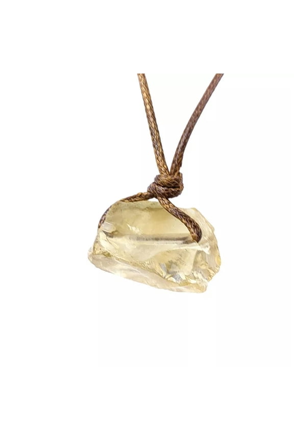 1pc Natural Citrine Raw Stone Pendant Necklace Mineral Specimen-default