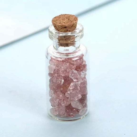 QQTDFG 1pc Natural strawberry quartz Crystal Agate Gravel Constellation Wishing Bottle-default