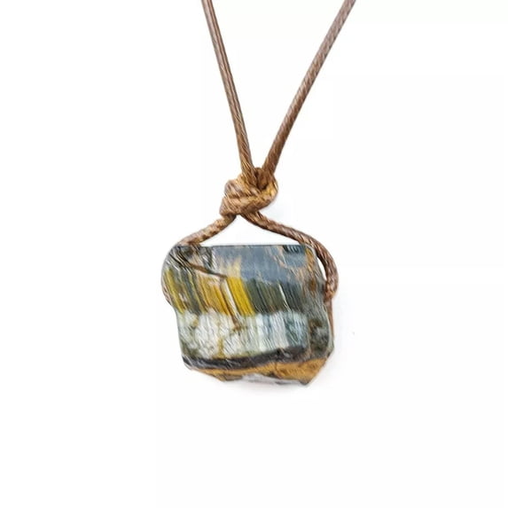 QQTDFG 1pc Natural tiger eye Raw Stone Pendant Necklace Mineral Specimen-default