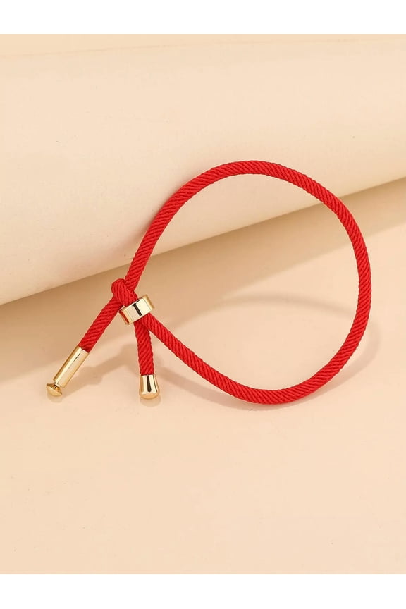 1pc Simple & & Creative Adjustable Diy Women Red Bracelet Fashion Jewelry-default