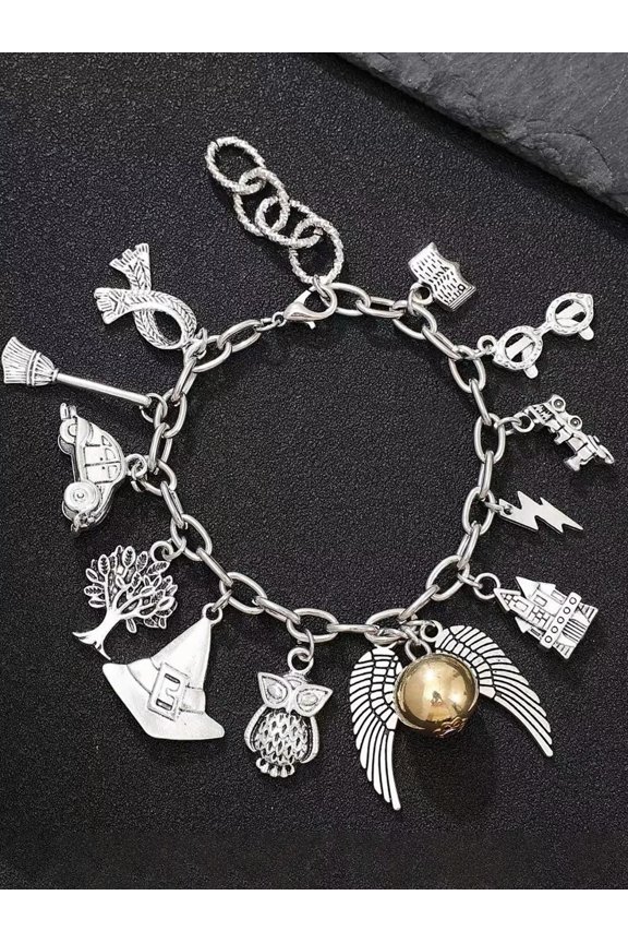 1pc Wings Castle Chain Bracelet For Women Fashion Jewelry Accessories for Women-default