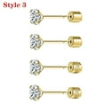 thumbnail image 1 of QQTDFG 2 Pairs Stainless Steel Stud Earring Push-in CZ Cartilage Tragus Earring Jewelry-Style 3-4mm, 1 of 9