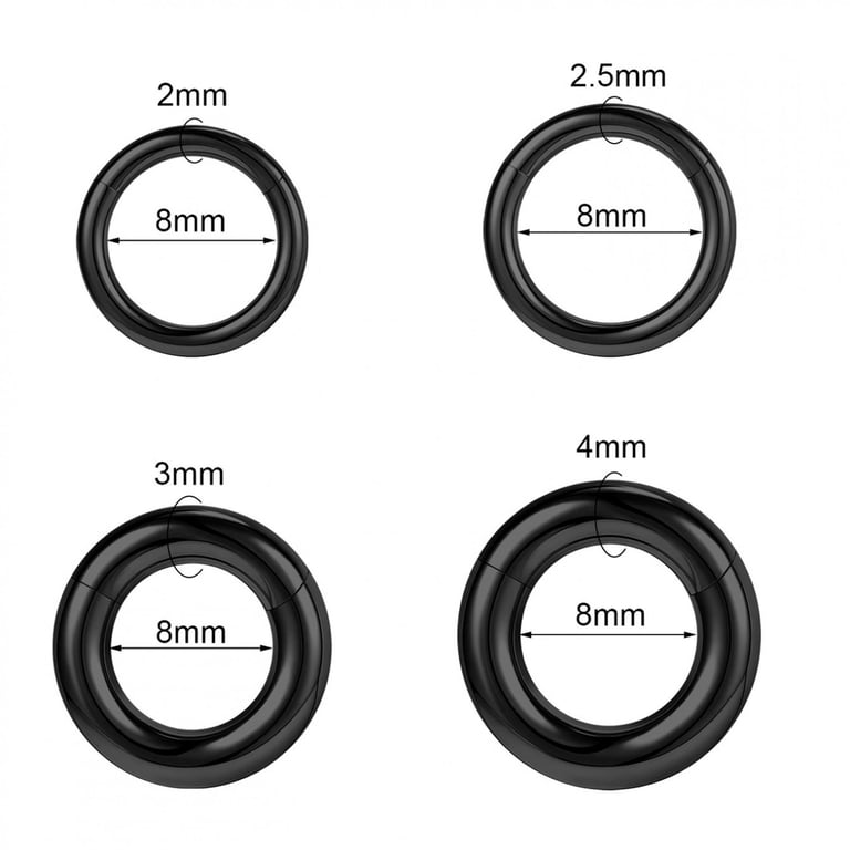 QQTDFG 2G-12G Titanium Hinged Large Septum Ring Clicker Ear Gauge