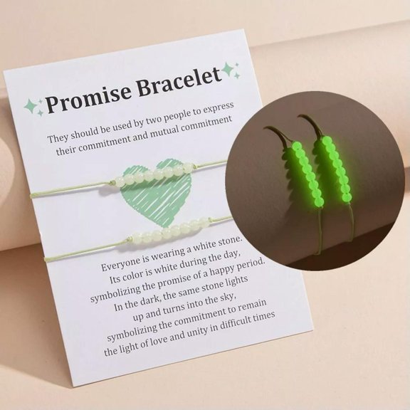 QQTDFG 2Pcs/Set Friendship Luminous Bracelet Colorful Couple Bracelet-default
