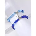 thumbnail image 1 of QQTDFG 2pcs/set Blue Tone Stone Heart Shaped Charm Couple Beaded Bracelet-default, 1 of 3