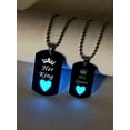 thumbnail image 1 of QQTDFG 2pcs/set Couples Crown Heart Love Glow In The Dark KING & QUEEN Charm Necklace-default, 1 of 8