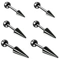 thumbnail image 1 of QQTDFG 3 Pairs/Set Stainless Steel Stud Earrings Spike Cartilage Tragus Helix Piercings-3 Pairs-Black, 1 of 9