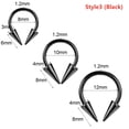 thumbnail image 1 of QQTDFG 3 Pcs/lot 16g Stainless Steel Septum Rings Spike Cone Ear Lip Piercing Jewelry-Style3 (Black), 1 of 9