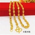 thumbnail image 1 of QQTDFG 3 Types 24K Yellow Gold Plated Fashion Eyes Chains Necklace for Men Women 24"-4mm 24" 17g, 1 of 9