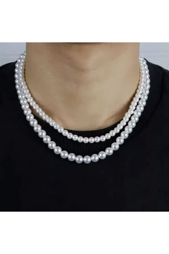 3 Types 925Sterling Silver White Pearl Beaded Chains Necklace For Men Women-6mm 18"
