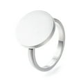 thumbnail image 1 of QQTDFG 304 Stainless Steel Finger Rings Flat Round Gold Silver Z694-Silver-9, 1 of 3