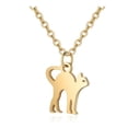 thumbnail image 1 of QQTDFG 304 Stainless Steel Pendant Necklace Cat Stainless Steel Color 16" 1mm A412-Gold, 1 of 2