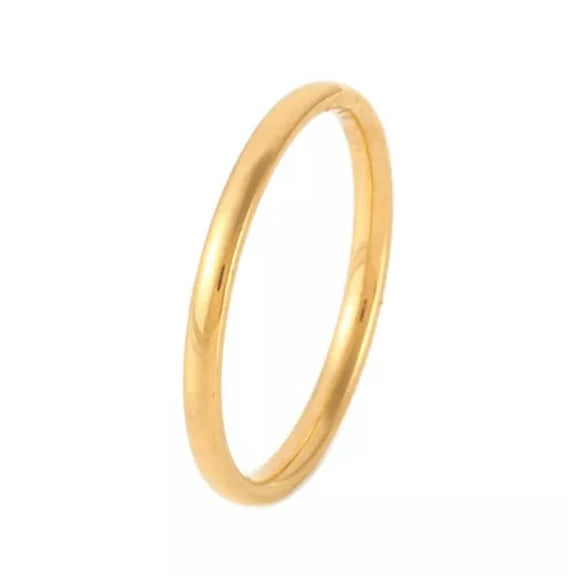 QQTDFG 304 Stainless Steel Plain Band Rings Silver 1.5mm Z699-Gold-6