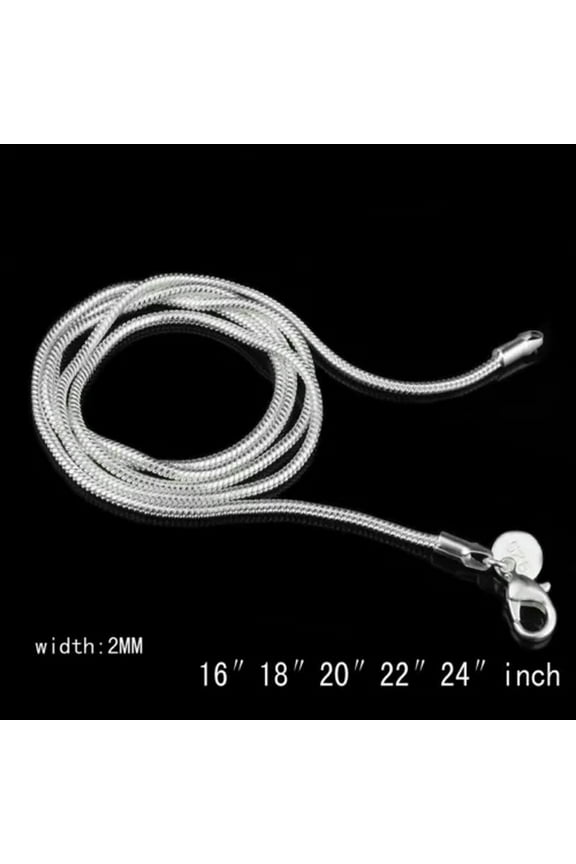30PCS Wholesale 925 Sterling Silver Snake Bone Chains Necklace 2MM 16"-24"-20