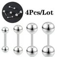 thumbnail image 1 of QQTDFG 4Pcs/Set 20G Stainless Steel Tongue Rings Eyebrow Ear Piercing Barbell Jewelry-Black-6mm (4pcs), 1 of 9