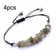 thumbnail image 1 of QQTDFG 4pcs Natural Labradorite Stone Bracelet Chakra Gems Chip Set Adjustment-default, 1 of 1