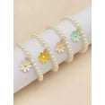 thumbnail image 1 of QQTDFG 4pcs/Set Imitation Faux Pearl Beaded Flower Bracelet For Girls, Party, Beach,-default, 1 of 8