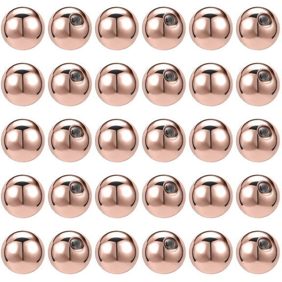 QQTDFG 5-50Pcs 16G Stainless Steel Replacement Balls for Ear Nose Lip Eyebrow Piercing-Rose gold-3mm-10pcs