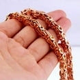 thumbnail image 1 of QQTDFG 5/6/8mm Cut Byzantine Chain Stainless Steel Necklace or Bracelet for Women Men-Rose Gold-6mm-32inch or 81cm, 1 of 6