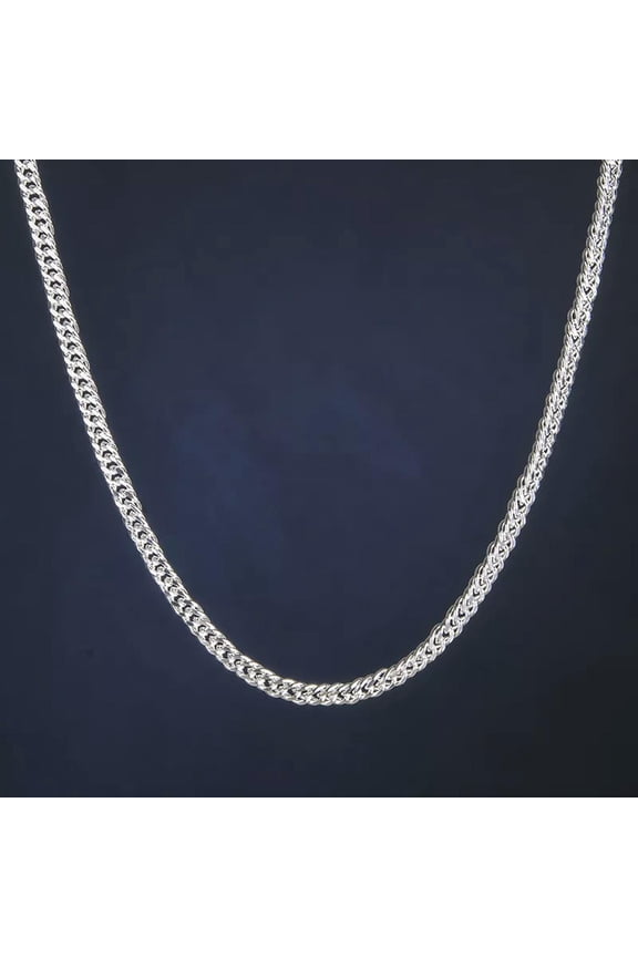 5MM 20Inch Jewelry 925 Sterling Silver Plated Flat Curb Chain Link Necklace NEW -default