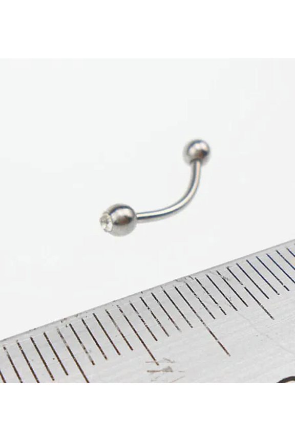 5PCS Crystal Surgical Steel Horseshoe Bar - Lip Nose Septum Ear Ring Piercing 00-C6 (1.2MM X 10MM X 3MM)