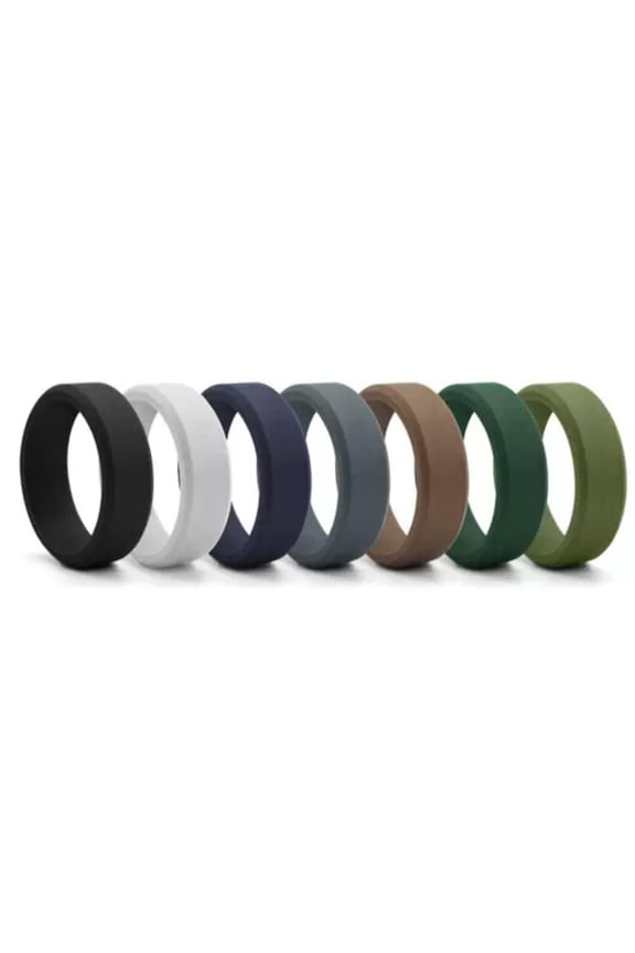 5PCS Fashion Silicone Finger Ring Set Friends Jewelry Gifts-Size 11
