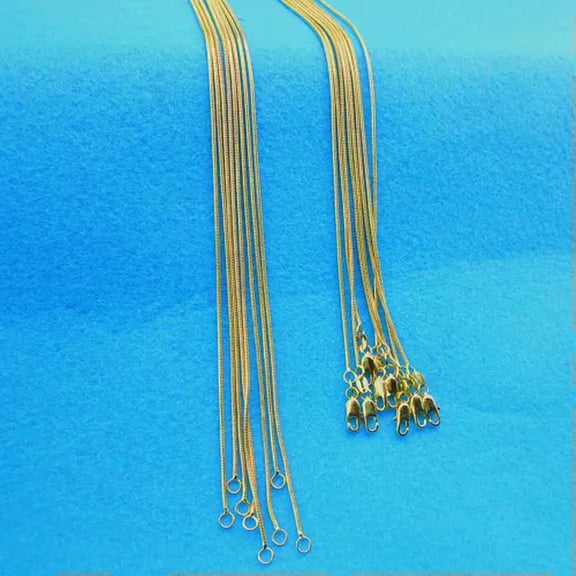 QQTDFG 5PCS Wholesale Fashion Making Jewelry 18K Gold Filled Snake Necklaces For Chains-26