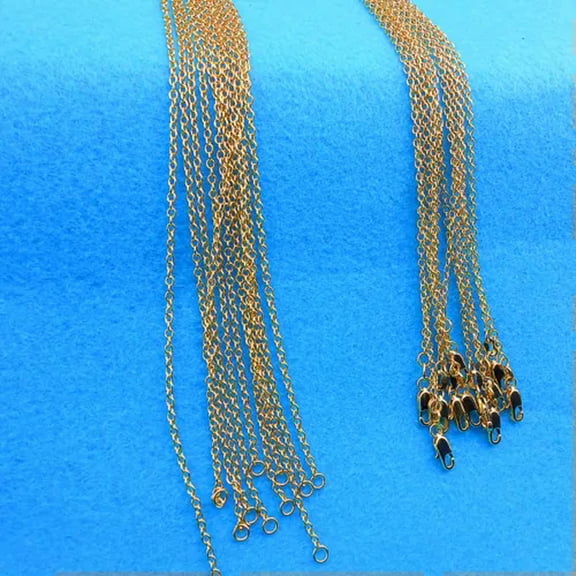 QQTDFG 5PCS Wholesale Top Fashion Making Jewelry 18K Gold Filled Rolo Necklaces Chains-20