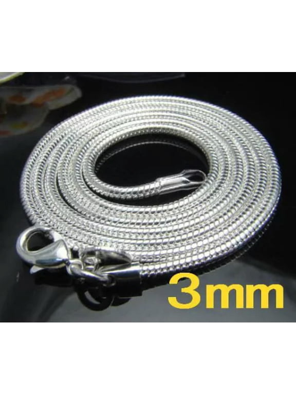 5Pcs 925Sterling Silver Snake Bone Chain Men Women Chain Necklace 3MM NY192-16 inch