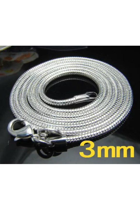5Pcs 925Sterling Silver Snake Bone Chain Men Women Chain Necklace 3MM NY192-16 inch
