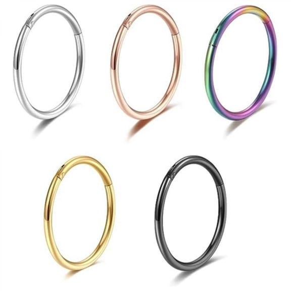 QQTDFG 5Pcs Stainless Steel Nose Rings Hoop Cartilage Earrings Septum Piercings Jewelry-18g 9mm 5pcs set
