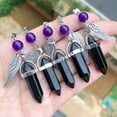 thumbnail image 1 of QQTDFG 5pcs Healing Black Onyx Stone Pendants Angel Wing Chakra Reiki Amulet Point-default, 1 of 1