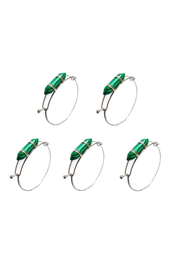 5pcs Malachite Stone Hexagon Beads Bracelet Chakra Reiki Healing Adjustable-default