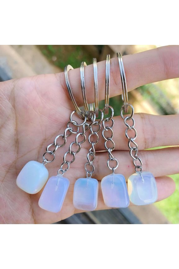5pcs Opalite Stone Bag Clasp Pendants Chakra Reiki Healing Amulet-default