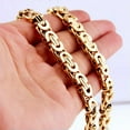 thumbnail image 1 of QQTDFG 6/8/10mm Cut Flat Byzantine Chain Stainless Steel Women Men Necklace or Bracelet-Gold-6mm-40inch or 101cm, 1 of 8