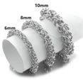 thumbnail image 1 of QQTDFG 6/8/10mm Fashion Stainless Steel Silver Gold Byzantine Chains Men Women Bracelet-9 inch-6mm wide-Silver, 1 of 8
