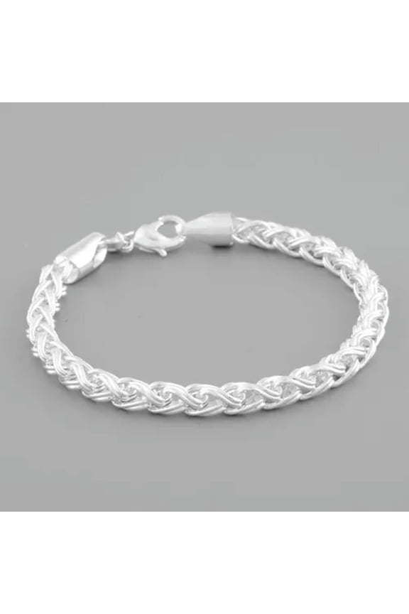 6mm/4mm 925 Sterling Silver Twisted Chain Bracelet For Women Man Jewelry -6MM