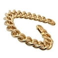 thumbnail image 1 of QQTDFG 7-11" Classic Mens Chain Wristband 316L Stainless Steel Curb Cuban Link Bracelet-Gold-15mm wide-8 inch, 1 of 6